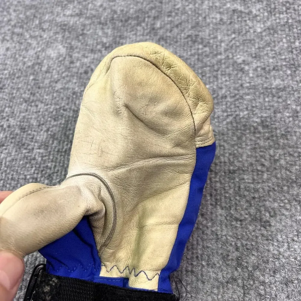 Hestra Mitten Left Hand sz 6 Blue Leather Palm Insulated Ski Snow Winter Single